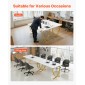 VEVOR Executive Desk, 160 cm Π x 80 cm D Μεγάλο Γραφείο, Μοντέρνο Τραπέζι Υπολογιστών Τραπέζι Συνεδριάσεων, Επαγγελματικά Έπιπλα Μεγέθυνση Επιτραπέζιου Γραφείου, Λευκό και Χρυσό