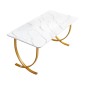 VEVOR Executive Desk, 160 cm Π x 80 cm D Μεγάλο Γραφείο, Μοντέρνο Τραπέζι Υπολογιστών Τραπέζι Συνεδριάσεων, Επαγγελματικά Έπιπλα Μεγέθυνση Επιτραπέζιου Γραφείου, Λευκό και Χρυσό