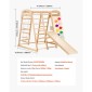 VEVOR Indoor Jungle Gym, 7-in-1 Toddler Indoor Playground, 109 x 120 x 119,5 cm, with Wood and Rope Ladder, Net Ladder, Swing, Monkey Bar, Slide, Climbing Wall, Ξύλινα εσωτερικά παιχνίδια αναρρίχησης για παιδιά