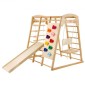 VEVOR Indoor Jungle Gym, 7-in-1 Toddler Indoor Playground, 109 x 120 x 119,5 cm, with Wood and Rope Ladder, Net Ladder, Swing, Monkey Bar, Slide, Climbing Wall, Ξύλινα εσωτερικά παιχνίδια αναρρίχησης για παιδιά
