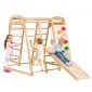 VEVOR Indoor Jungle Gym, 7-in-1 Toddler Indoor Playground, 109 x 120 x 119,5 cm, with Wood and Rope Ladder, Net Ladder, Swing, Monkey Bar, Slide, Climbing Wall, Ξύλινα εσωτερικά παιχνίδια αναρρίχησης για παιδιά