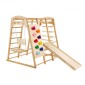VEVOR Indoor Jungle Gym, 7-in-1 Toddler Indoor Playground, 109 x 120 x 119,5 cm, with Wood and Rope Ladder, Net Ladder, Swing, Monkey Bar, Slide, Climbing Wall, Ξύλινα εσωτερικά παιχνίδια αναρρίχησης για παιδιά