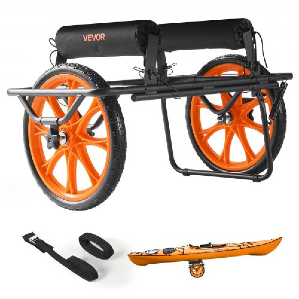 Καρότσι VEVOR Kayak, χωρητικότητα φόρτωσης 149,7 κιλών, καρότσι κανόε Dolly με λάστιχα από συμπαγές καουτσούκ 38,1 cm και βάση στήριξης, συναρμολογείται και αποσυναρμολογείται μέσα σε δευτερόλεπτα, καροτσάκι Paddle Board για καγιάκ, κανό, κουπιά