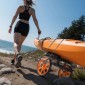 Καρότσι VEVOR Kayak, χωρητικότητα φόρτωσης 149,7 κιλών, καρότσι κανόε Dolly με λάστιχα από συμπαγές καουτσούκ 38,1 cm και βάση στήριξης, συναρμολογείται και αποσυναρμολογείται μέσα σε δευτερόλεπτα, καροτσάκι Paddle Board για καγιάκ, κανό, κουπιά