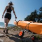 Καρότσι καγιάκ VEVOR, χωρητικότητα φόρτωσης 113,4 κιλών, Αναδιπλούμενο καρότσι καγιάκ με ελαστικά από συμπαγές καουτσούκ 25,4 cm & 1 ιμάντα καστάνιας, καρότσι Paddle Board για μεταφορά καγιάκ, κανό, κουπιά, πατάκια πλωτήρα, Jon Boats