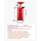 Δεξαμενή αποστράγγισης απορριμμάτων VEVOR 79,5L, Φορητό αποστραγγιστικό λαδιού που λειτουργεί με αέρα με ρυθμιζόμενο ύψος χοάνης, βιομηχανικό δοχείο αποστράγγισης υγρών με τροχούς, αποστράγγιση μεταφοράς καυσίμου υγρού για συνεργεία αυτοκινήτων, κόκκινο