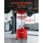 Δεξαμενή αποστράγγισης απορριμμάτων VEVOR 30L, Βιομηχανική δεξαμενή αποστράγγισης υγρών με ρυθμιζόμενο ύψος χοάνης, φορητή αποστράγγιση λαδιού με ρόδες & εργαλειοθήκη, αποστράγγιση μεταφοράς καυσίμου υγρού για συνεργεία αυτοκινήτων, κόκκινο