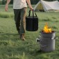 Σόμπα πυραύλων VEVOR Camping, Φορητή σόμπα με ρουκέτα με τσάντα μεταφοράς για σακίδια, SPCC χάλυβα, διπλή πόρτα, κλαδιά καψίματος, ξυλάκια ή κάρβουνα για μαγείρεμα σε εξωτερικό χώρο, αυλή, μαγείρεμα κατασκήνωσης