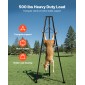 VEVOR Tripod Deer Hoist, χωρητικότητα φόρτωσης 500 lbs, ανυψωτικό βαρούλκο κυνηγιού κυνηγιού με βαρούλκο και χειροκίνητο βαρούλκο, αξεσουάρ καθαρισμού και καθαρισμού κυνηγιού κυνηγιού για καθαρισμό, απολέπιση και κίνηση, μαύρο