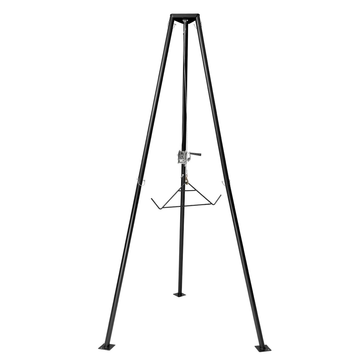 VEVOR Tripod Deer Hoist, χωρητικότητα φόρτωσης 500 lbs, ανυψωτικό βαρούλκο κυνηγιού κυνηγιού με βαρούλκο και χειροκίνητο βαρούλκο, αξεσουάρ καθαρισμού και καθαρισμού κυνηγιού κυνηγιού για καθαρισμό, απολέπιση και κίνηση, μαύρο