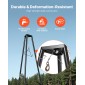 VEVOR Tripod Deer Hoist, χωρητικότητα φόρτωσης 500 lbs, ανυψωτικό βαρούλκο κυνηγιού κυνηγιού με βαρούλκο και χειροκίνητο βαρούλκο, αξεσουάρ καθαρισμού και καθαρισμού κυνηγιού κυνηγιού για καθαρισμό, απολέπιση και κίνηση, μαύρο