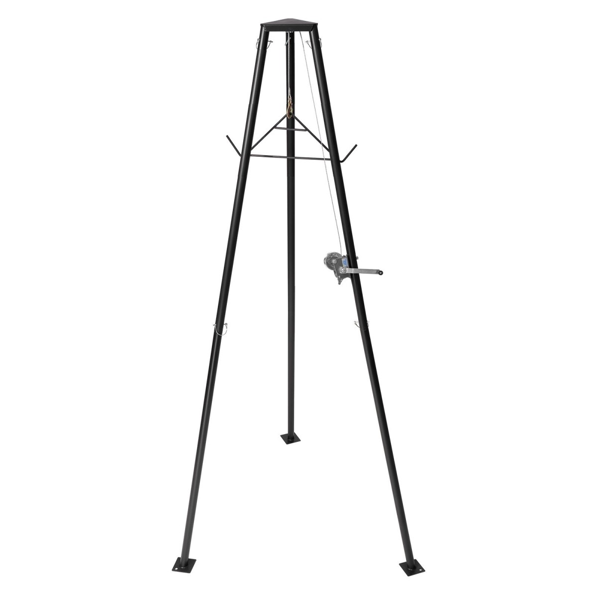 VEVOR Tripod Deer Hoist, χωρητικότητα φόρτωσης 500 lbs, ανυψωτικό βαρούλκο κυνηγιού κυνηγιού με βαρούλκο και χειροκίνητο βαρούλκο, αξεσουάρ καθαρισμού και καθαρισμού κυνηγιού κυνηγιού για καθαρισμό, απολέπιση και κίνηση, μαύρο