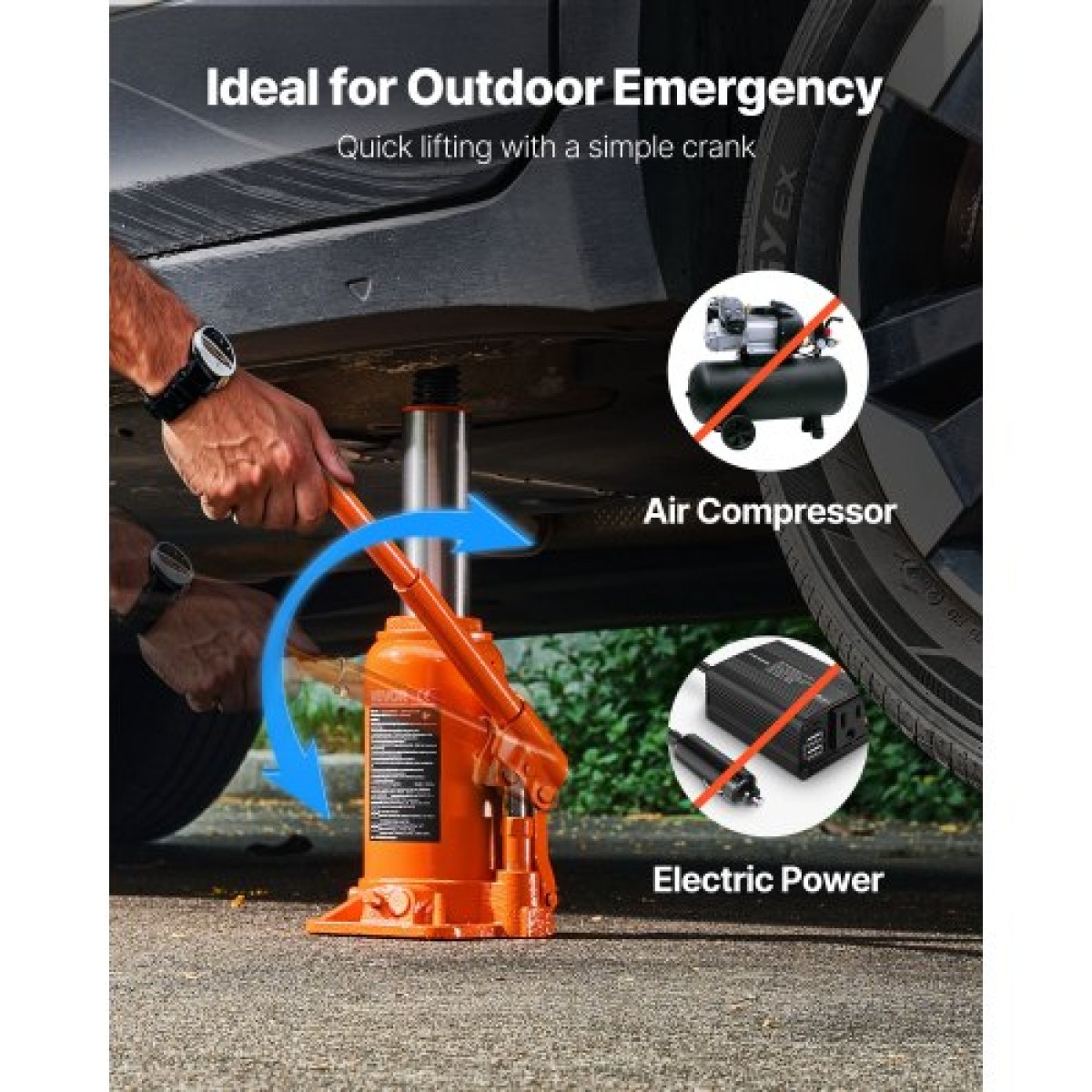 VEVOR Hydraulic Bottle Jack, 20 Ton (44092 lbs) χωρητικότητα φόρτωσης, 225-435 mm εμβέλεια ανύψωσης, βαρέως τύπου συγκολλημένο βύσμα μπουκαλιών για αυτοκίνητο, SUV, Pickup, Auto Repair, House Lift and Agricultural Equipment, Πορτοκαλί
