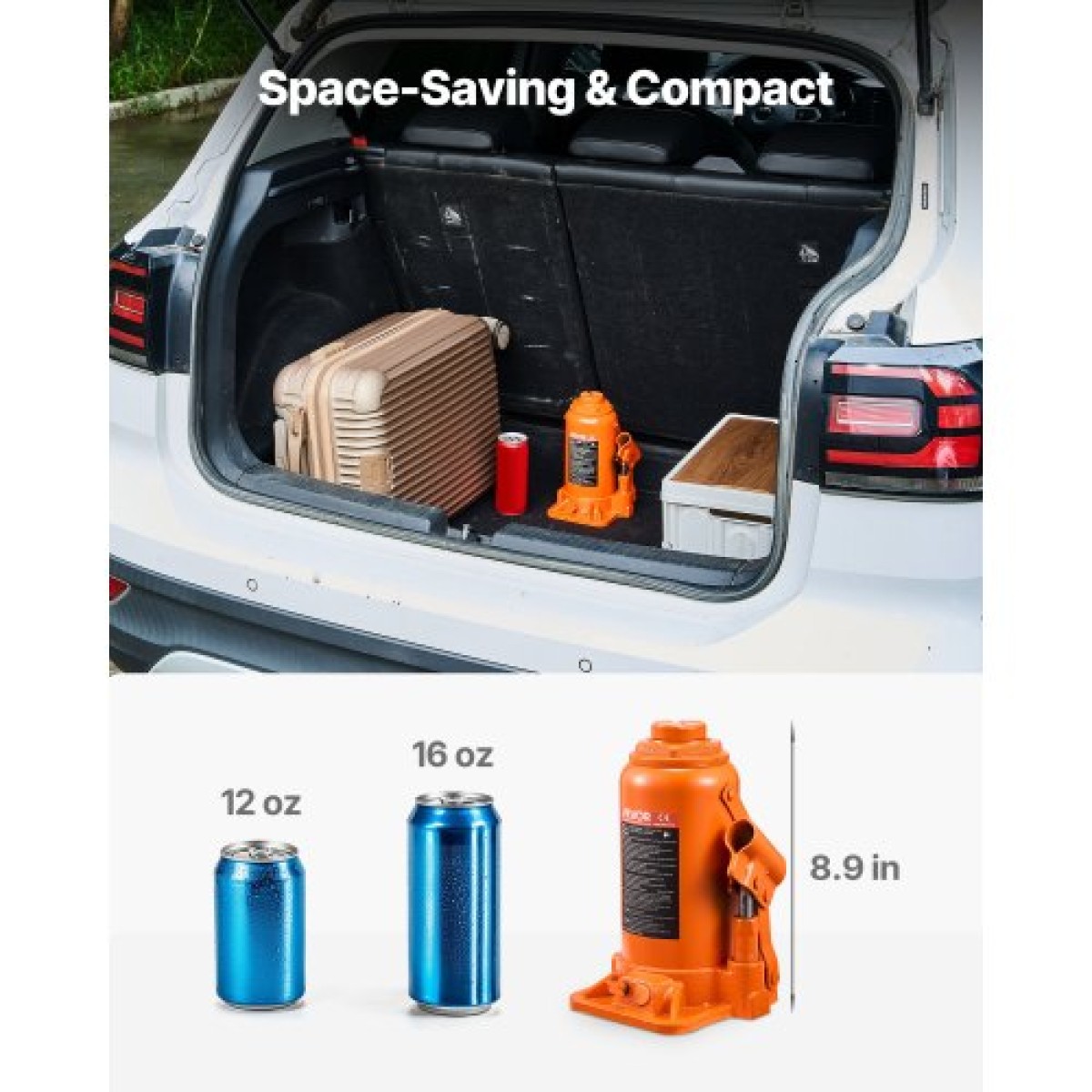 VEVOR Hydraulic Bottle Jack, 20 Ton (44092 lbs) χωρητικότητα φόρτωσης, 225-435 mm εμβέλεια ανύψωσης, βαρέως τύπου συγκολλημένο βύσμα μπουκαλιών για αυτοκίνητο, SUV, Pickup, Auto Repair, House Lift and Agricultural Equipment, Πορτοκαλί