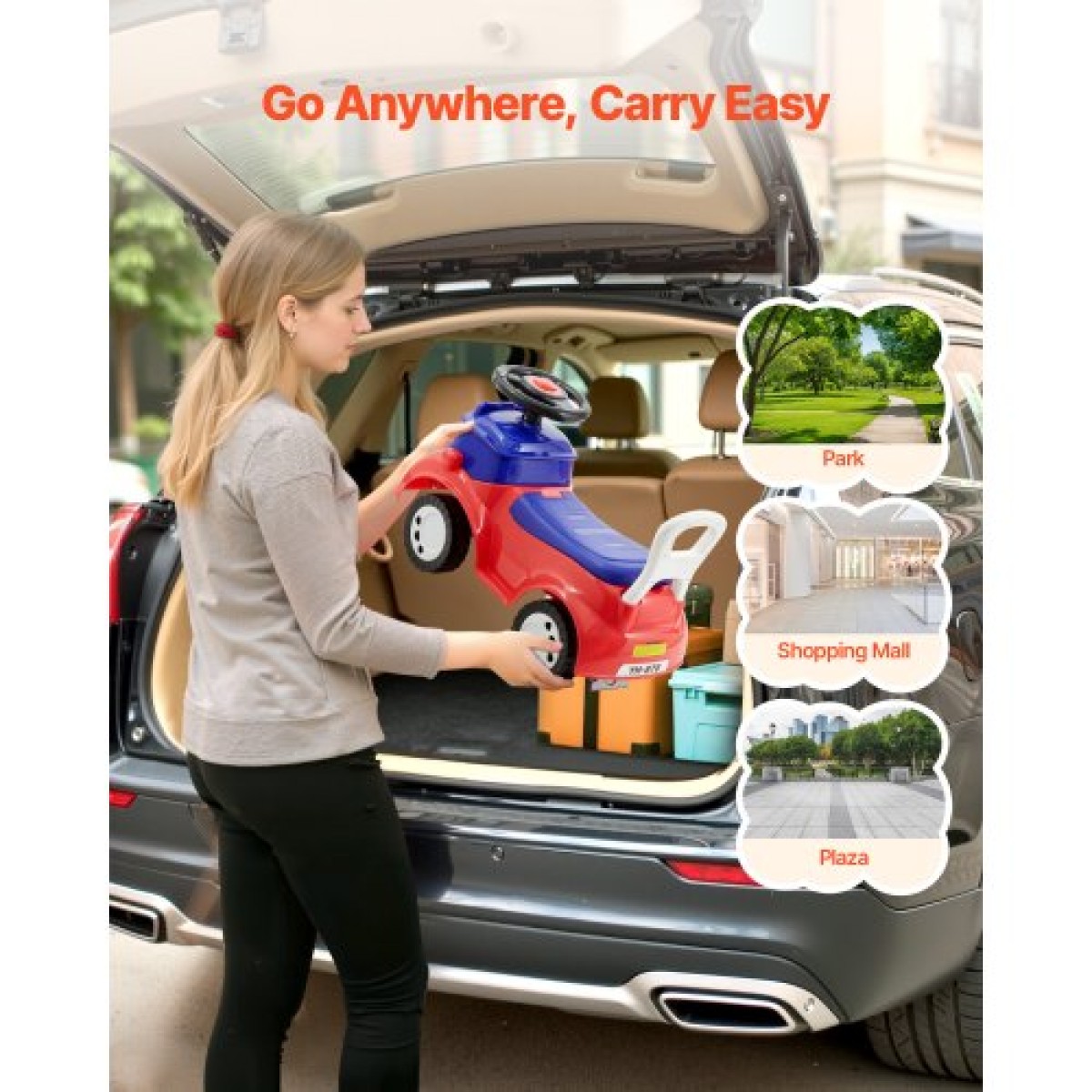 VEVOR Ride On Toddler Push Car, Push Car για νήπια 19 έως 36 μηνών, Kids Ride On Toy με μουσική & χώρο αποθήκευσης κάτω από το κάθισμα, χωρητικότητα φόρτωσης 25 κιλών, πεζόδρομος από πόδι σε πάτωμα για νήπια αγόρια κορίτσια, κόκκινο