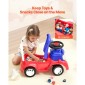 VEVOR Ride On Toddler Push Car, Push Car για νήπια 19 έως 36 μηνών, Kids Ride On Toy με μουσική & χώρο αποθήκευσης κάτω από το κάθισμα, χωρητικότητα φόρτωσης 25 κιλών, πεζόδρομος από πόδι σε πάτωμα για νήπια αγόρια κορίτσια, κόκκινο