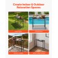 VEVOR Τραπέζι Bar Outdoor, 100 x 37,5 cm Τραπέζι Bar Patio, Αδιάβροχο Κορυφαίο & στιβαρό μεταλλικό σκελετό, Ορθογώνιο πάγκο Ύψος Τραπεζαρίες, Έπιπλα εξωτερικού χώρου για Μπαλκόνι, Αυλή, Υδρομασάζ, Δίπλα στην πισίνα, Εσωτερικό