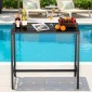 VEVOR Τραπέζι Bar Outdoor, 100 x 37,5 cm Τραπέζι Bar Patio, Αδιάβροχο Κορυφαίο & στιβαρό μεταλλικό σκελετό, Ορθογώνιο πάγκο Ύψος Τραπεζαρίες, Έπιπλα εξωτερικού χώρου για Μπαλκόνι, Αυλή, Υδρομασάζ, Δίπλα στην πισίνα, Εσωτερικό