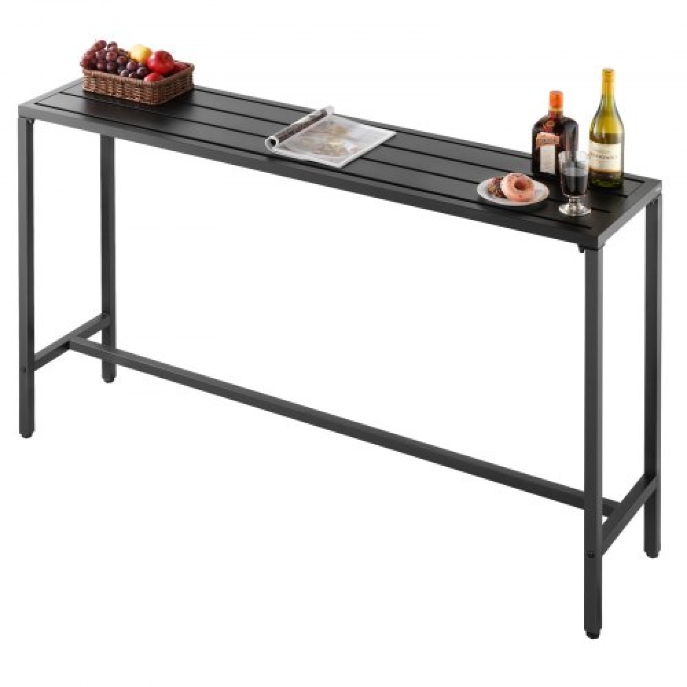 VEVOR Τραπέζι Bar Outdoor, 160 x 37,5 cm Τραπέζι Bar Patio, Αδιάβροχο Κορυφαίο & στιβαρό μεταλλικό σκελετό, Ορθογώνιο πάγκο Ύψος Τραπεζαρίες, Έπιπλα εξωτερικού χώρου για Μπαλκόνι, Αυλή, Υδρομασάζ, Δίπλα στην πισίνα, Εσωτερικό