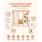 VEVOR Indoor Jungle Gym, 7-σε-1 Παιδική χαρά εσωτερικού χώρου, 120 x 147 x 142 cm, με σκάλα ξύλου και σχοινιού, σκάλα δίχτυ, κούνια, πιθήκου μπαρ, τσουλήθρα, τοίχο αναρρίχησης, ξύλινα παιχνίδια αναρρίχησης εσωτερικού χώρου για παιδιά