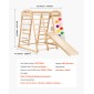 VEVOR Indoor Jungle Gym, 7-σε-1 Παιδική χαρά εσωτερικού χώρου, 120 x 147 x 142 cm, με σκάλα ξύλου και σχοινιού, σκάλα δίχτυ, κούνια, πιθήκου μπαρ, τσουλήθρα, τοίχο αναρρίχησης, ξύλινα παιχνίδια αναρρίχησης εσωτερικού χώρου για παιδιά