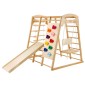 VEVOR Indoor Jungle Gym, 7-σε-1 Παιδική χαρά εσωτερικού χώρου, 120 x 147 x 142 cm, με σκάλα ξύλου και σχοινιού, σκάλα δίχτυ, κούνια, πιθήκου μπαρ, τσουλήθρα, τοίχο αναρρίχησης, ξύλινα παιχνίδια αναρρίχησης εσωτερικού χώρου για παιδιά