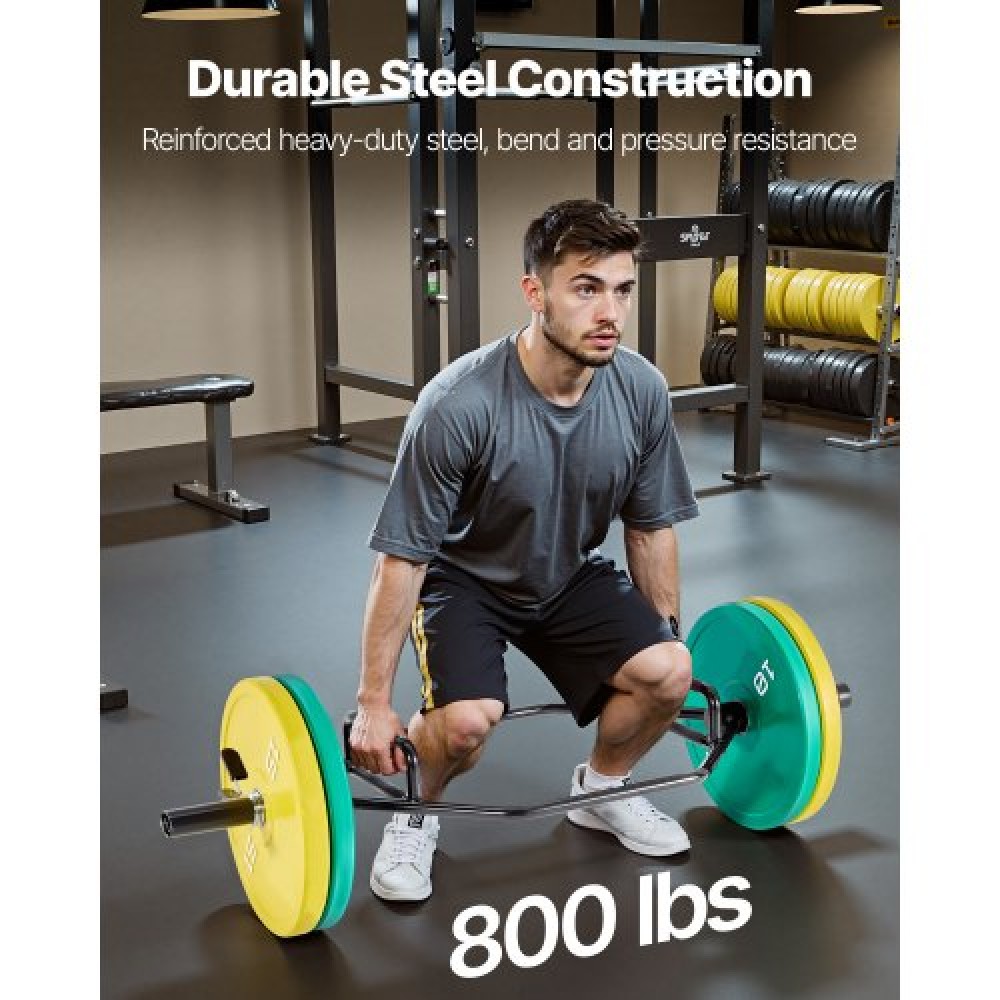 VEVOR Trap Bar Hex Bar, 50mm Hex Barbell, 360 kg Χωρητικότητα Μπάρες ώμου με γωνιώδεις λαβές, Εξοπλισμός προπόνησης άρσης βαρών και δύναμης, γυμναστήριο στο σπίτι για squats, Deadlifts, πρέσες ώμων, μαύρο