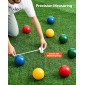 Σετ μπάλες VEVOR Bocce, 107 χλστ., με 8 μπάλες ρητίνης, Pallino, τσάντα μεταφοράς και σχοινί μέτρησης, Κόκκινο/Πράσινο/Μπλε/Κίτρινο 4 Χρώματα, για 2 έως 8 Παίκτες, Σετ παιχνιδιών Bocce Ball για παραλία, γρασίδι, οικογενειακή αυλή