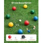 Σετ μπάλες VEVOR Bocce, 107 χλστ., με 8 μπάλες ρητίνης, Pallino, τσάντα μεταφοράς και σχοινί μέτρησης, Κόκκινο/Πράσινο/Μπλε/Κίτρινο 4 Χρώματα, για 2 έως 8 Παίκτες, Σετ παιχνιδιών Bocce Ball για παραλία, γρασίδι, οικογενειακή αυλή