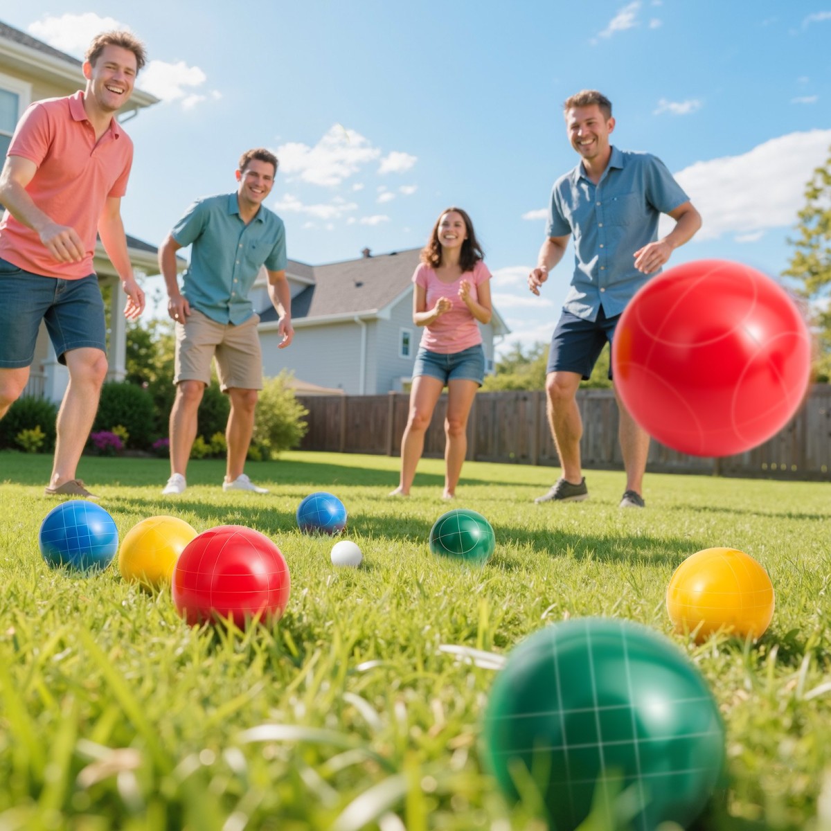 Σετ μπάλες VEVOR Bocce, 107 χλστ., με 8 μπάλες ρητίνης, Pallino, τσάντα μεταφοράς και σχοινί μέτρησης, Κόκκινο/Πράσινο/Μπλε/Κίτρινο 4 Χρώματα, για 2 έως 8 Παίκτες, Σετ παιχνιδιών Bocce Ball για παραλία, γρασίδι, οικογενειακή αυλή