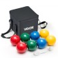 Σετ μπάλες VEVOR Bocce, 107 χλστ., με 8 μπάλες ρητίνης, Pallino, τσάντα μεταφοράς και σχοινί μέτρησης, Κόκκινο/Πράσινο/Μπλε/Κίτρινο 4 Χρώματα, για 2 έως 8 Παίκτες, Σετ παιχνιδιών Bocce Ball για παραλία, γρασίδι, οικογενειακή αυλή