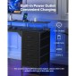 VEVOR 120 cm Γραφείο υπολογιστή με έξυπνα φώτα LED και πρίζες, Γραφείο gaming με 4 μεγάλα συρτάρια, βάση οθόνης, εργασία μελέτης για οικιακό γραφείο, μικρούς χώρους, εύκολη αποθήκευση, μαύρο