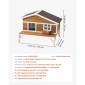 VEVOR Insulated Cat House, All-Around Foam Insulation Υπερυψωμένο καταφύγιο για γάτες, Ξύλινο καταφύγιο Feral Kitty με μεγάλη πλατφόρμα, αδιάβροχα διαμερίσματα για γάτες για γάτες εσωτερικού & εξωτερικού χώρου το χειμώνα 110 x 85 x 78 cm