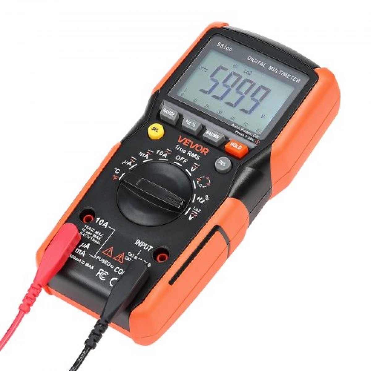 Ψηφιακό πολύμετρο VEVOR, 6000-Count TRMS DC/AC Voltmeter Current Tester, Auto-Ranging Multimeter for Current Voltage Resistance Χωρητικότητα Διόδους Θερμοκρασίας Συνέχεια Μέτρηση χαμηλής αντίστασης