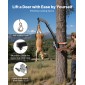 Ανυψωτικό ελαφιού VEVOR Tree Mounted Deer, χωρητικότητα φόρτωσης 353 lbs, ανυψωτικό βαρούλκο κυνηγιού κυνηγιού με ιμάντα καστάνιας, κρεμάστρα ελαφιού βαρέως τύπου για ξεφλούδισμα, καθαρισμό, τροφή για κρέμασμα και ντύσιμο αγρού, μαύρο