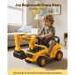 VEVOR Ride On Toddler Car, Push Car για νήπια 19 έως 36 μηνών, Παιχνίδι εκσκαφέα εκσκαφέα με κράνος & μουσική, χωρητικότητα 25 κιλών, περιπατητής από τα πόδια μέχρι το πάτωμα για παιδιά, κίτρινο