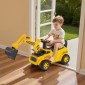 VEVOR Ride On Toddler Car, Push Car για νήπια 19 έως 36 μηνών, Παιχνίδι εκσκαφέα εκσκαφέα με κράνος & μουσική, χωρητικότητα 25 κιλών, περιπατητής από τα πόδια μέχρι το πάτωμα για παιδιά, κίτρινο