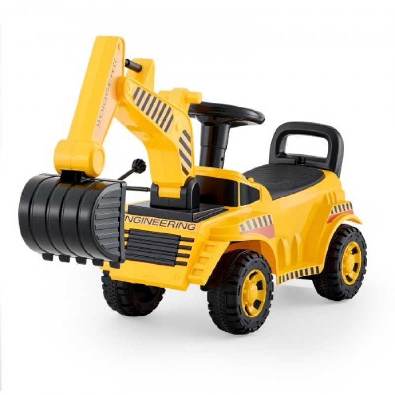 VEVOR Ride On Toddler Car, Push Car για νήπια 19 έως 36 μηνών, Παιχνίδι εκσκαφέα εκσκαφέα με κράνος & μουσική, χωρητικότητα 25 κιλών, περιπατητής από τα πόδια μέχρι το πάτωμα για παιδιά, κίτρινο