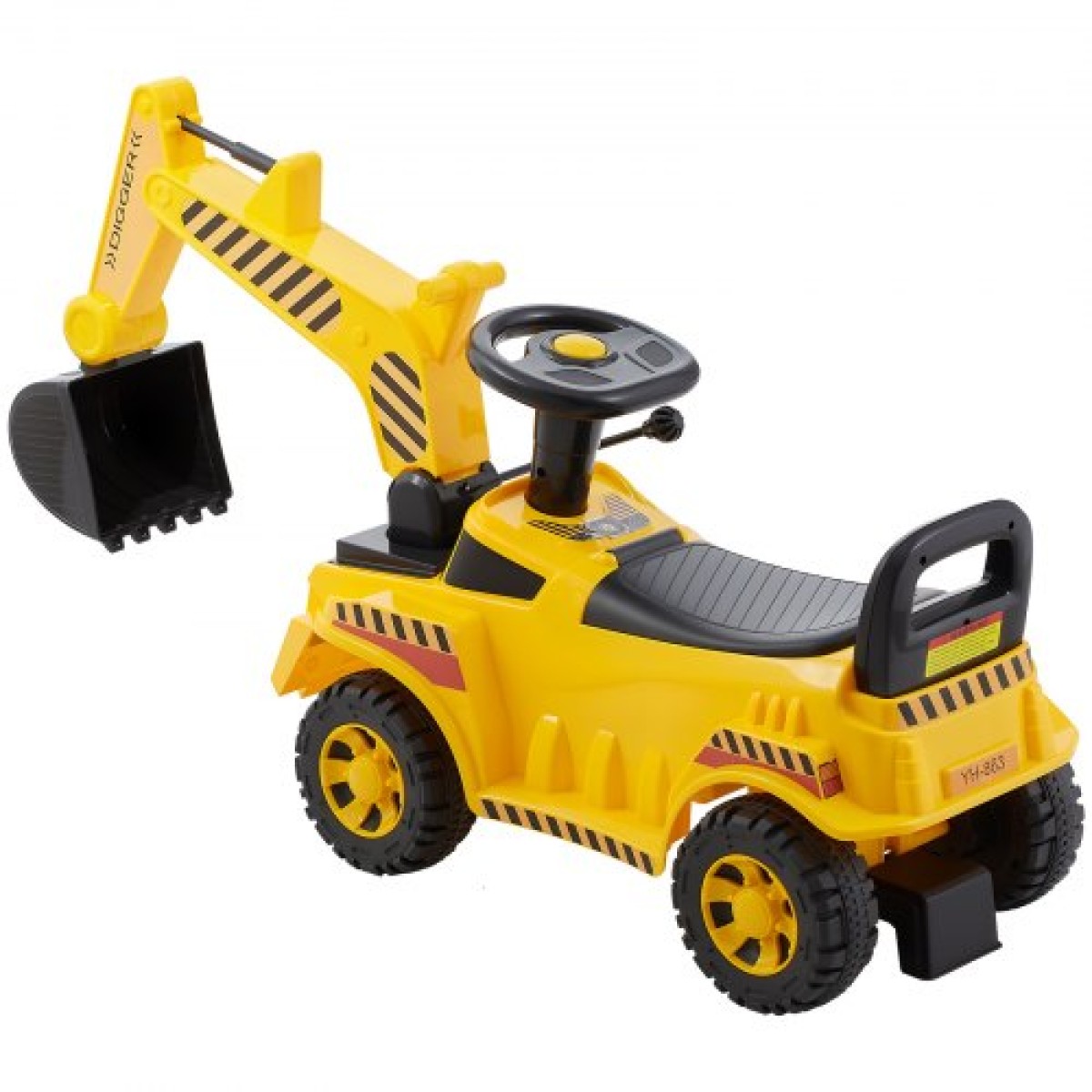 VEVOR Ride On Toddler Car, Push Car για νήπια 19 έως 36 μηνών, Παιχνίδι εκσκαφέα εκσκαφέα με κράνος & μουσική, χωρητικότητα 25 κιλών, περιπατητής από τα πόδια μέχρι το πάτωμα για παιδιά, κίτρινο