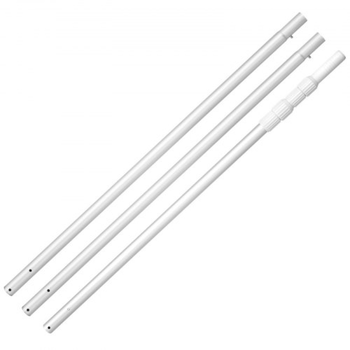 VEVOR Pool Pole, 1 έως 4,6 m Telescoping Swimming Pool Cleaning Pole, Professional ρυθμιζόμενο τηλεσκοπικό κοντάρι με 2 πόλους επέκτασης, καθαριστικό ραβδί βαρέως τύπου για δίχτυ skimmer, βούρτσα, κεφαλή ηλεκτρικής σκούπας