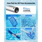 VEVOR Pool Pole, 1 έως 4,6 m Telescoping Swimming Pool Cleaning Pole, Professional ρυθμιζόμενο τηλεσκοπικό κοντάρι με 2 πόλους επέκτασης, καθαριστικό ραβδί βαρέως τύπου για δίχτυ skimmer, βούρτσα, κεφαλή ηλεκτρικής σκούπας