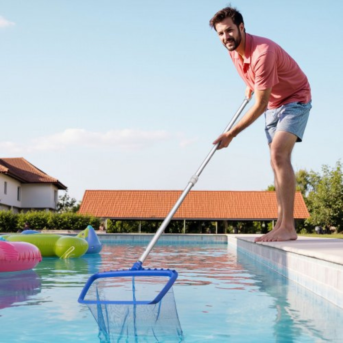 VEVOR Pool Pole, 1 έως 4,6 m Telescoping Swimming Pool Cleaning Pole, Professional ρυθμιζόμενο τηλεσκοπικό κοντάρι με 2 πόλους επέκτασης, καθαριστικό ραβδί βαρέως τύπου για δίχτυ skimmer, βούρτσα, κεφαλή ηλεκτρικής σκούπας