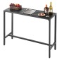 VEVOR Τραπέζι Bar Outdoor, 120 x 37,5 cm Τραπέζι Bar Patio, Αδιάβροχο Top & στιβαρό μεταλλικό σκελετό, Ορθογώνιο πάγκο Ύψος Τραπεζαρίες, Έπιπλα εξωτερικού χώρου για Μπαλκόνι, Αυλή, Υδρομασάζ, Δίπλα στην πισίνα, Εσωτερικό