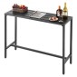 VEVOR Τραπέζι Bar Outdoor, 120 x 37,5 cm Τραπέζι Bar Patio, Αδιάβροχο Top & στιβαρό μεταλλικό σκελετό, Ορθογώνιο πάγκο Ύψος Τραπεζαρίες, Έπιπλα εξωτερικού χώρου για Μπαλκόνι, Αυλή, Υδρομασάζ, Δίπλα στην πισίνα, Εσωτερικό