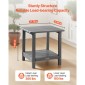 Βοηθητικό τραπέζι εξωτερικού χώρου VEVOR, 450W x 380D x 440H mm, Τραπέζι εξωτερικού άκρου HDPE διπλής στρώσης για εύκολη συντήρηση, αντοχή σε δύσκολες καιρικές συνθήκες, κατάλληλο για αίθριο, πισίνα, παραλία, βεράντα, εσωτερικός, πίσω αυλή, γκρι