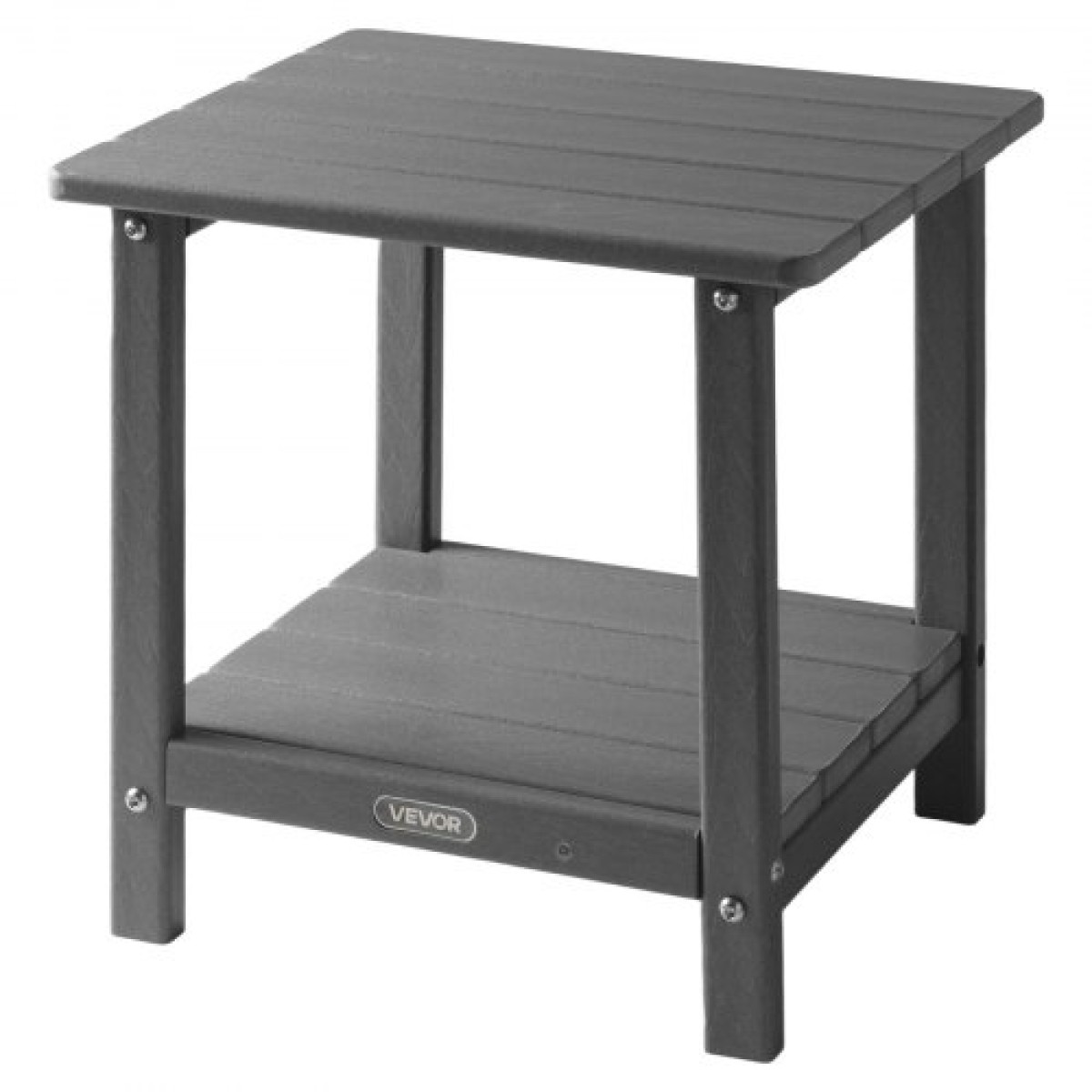 Βοηθητικό τραπέζι εξωτερικού χώρου VEVOR, 450W x 380D x 440H mm, Τραπέζι εξωτερικού άκρου HDPE διπλής στρώσης για εύκολη συντήρηση, αντοχή σε δύσκολες καιρικές συνθήκες, κατάλληλο για αίθριο, πισίνα, παραλία, βεράντα, εσωτερικός, πίσω αυλή, γκρι