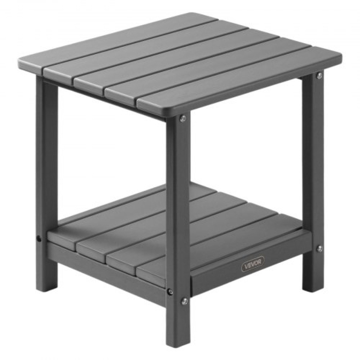 Βοηθητικό τραπέζι εξωτερικού χώρου VEVOR, 450W x 380D x 440H mm, Τραπέζι εξωτερικού άκρου HDPE διπλής στρώσης για εύκολη συντήρηση, αντοχή σε δύσκολες καιρικές συνθήκες, κατάλληλο για αίθριο, πισίνα, παραλία, βεράντα, εσωτερικός, πίσω αυλή, γκρι