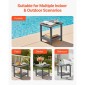 Βοηθητικό τραπέζι εξωτερικού χώρου VEVOR, 450W x 380D x 440H mm, Τραπέζι εξωτερικού άκρου HDPE διπλής στρώσης για εύκολη συντήρηση, αντοχή σε δύσκολες καιρικές συνθήκες, κατάλληλο για αίθριο, πισίνα, παραλία, βεράντα, εσωτερικός, πίσω αυλή, γκρι