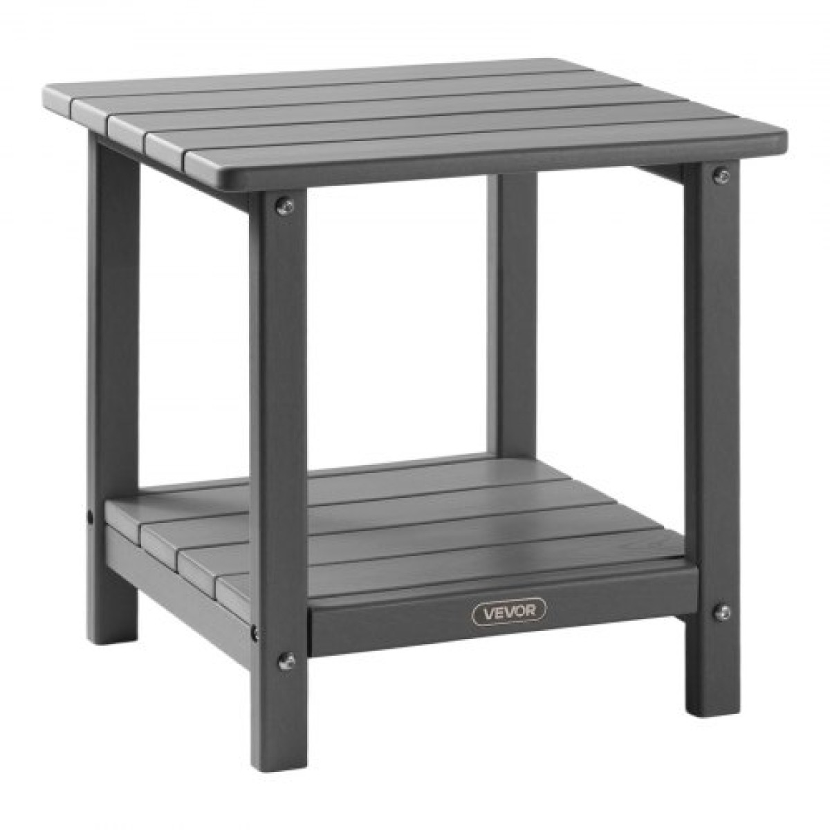 Βοηθητικό τραπέζι εξωτερικού χώρου VEVOR, 450W x 380D x 440H mm, Τραπέζι εξωτερικού άκρου HDPE διπλής στρώσης για εύκολη συντήρηση, αντοχή σε δύσκολες καιρικές συνθήκες, κατάλληλο για αίθριο, πισίνα, παραλία, βεράντα, εσωτερικός, πίσω αυλή, γκρι
