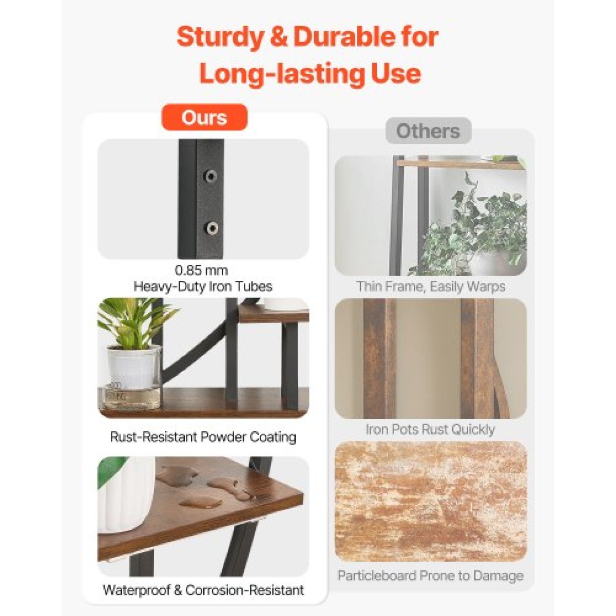 Βάση φυτών VEVOR Indoor with Grow Lights, Φωτιζόμενη ράφι φυτών 7 επιπέδων ύψους 166,5 cm, 2 Pack μεταλλική γωνιακή βάση για φυτά, 3 χρονοδιακόπτη & 10 Brightness, ράφι λουλουδιών σε σχήμα Half-Moon για το σαλόνι
